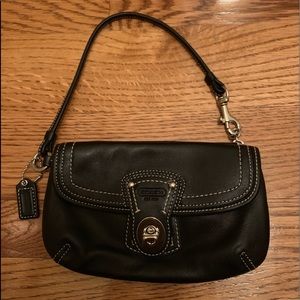 Coach wristlet black leather